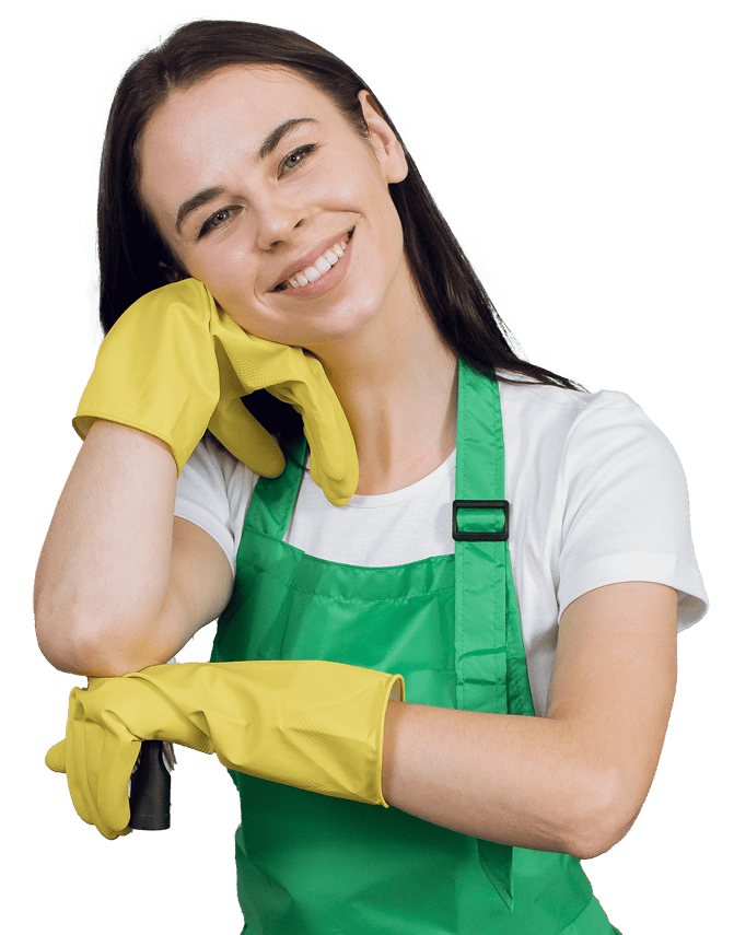 Happy cleaning staff